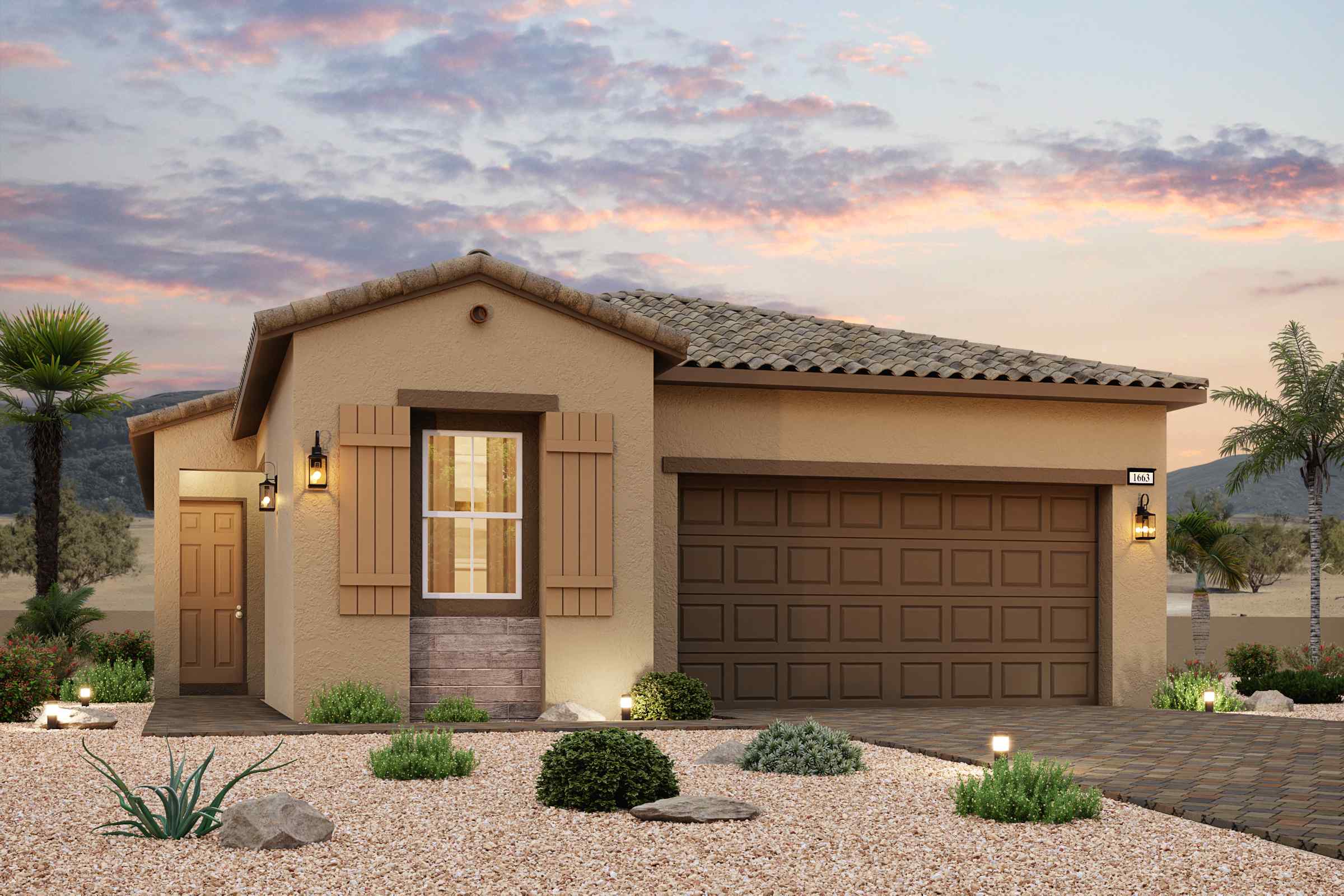 A house with a driveway.