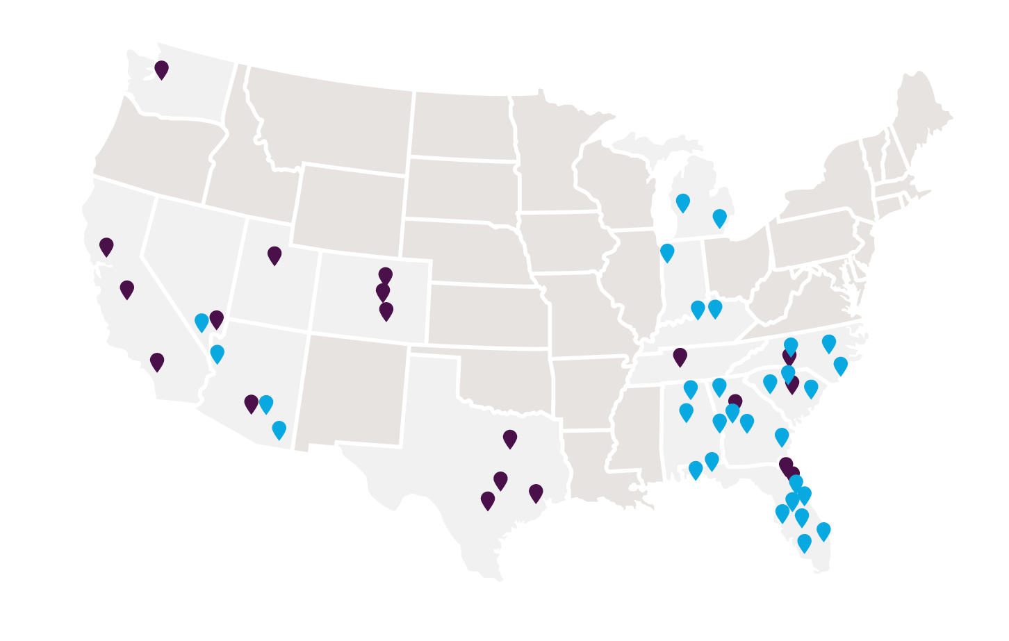 Map of our locations