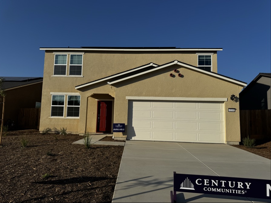 A house with a garage.