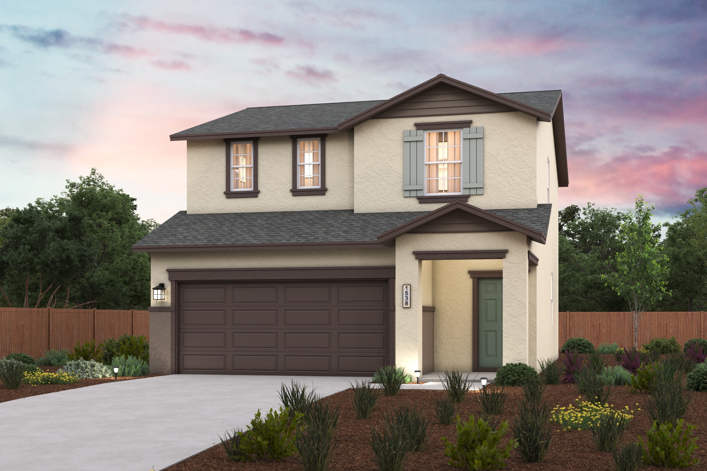 A house with a garage.