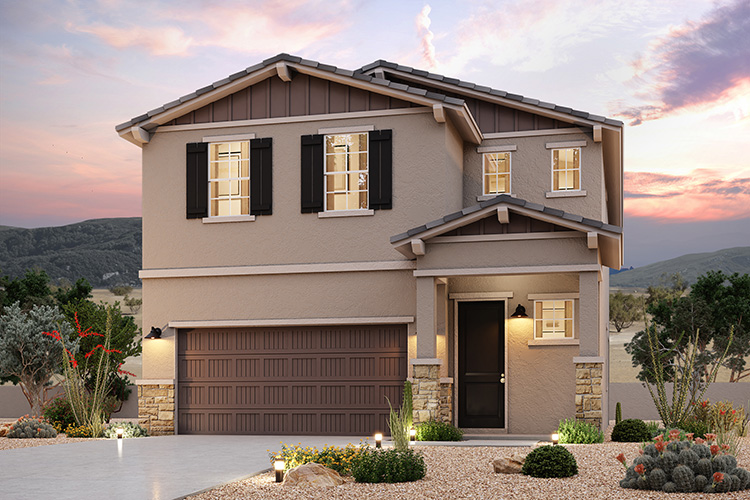 A house with a garage.