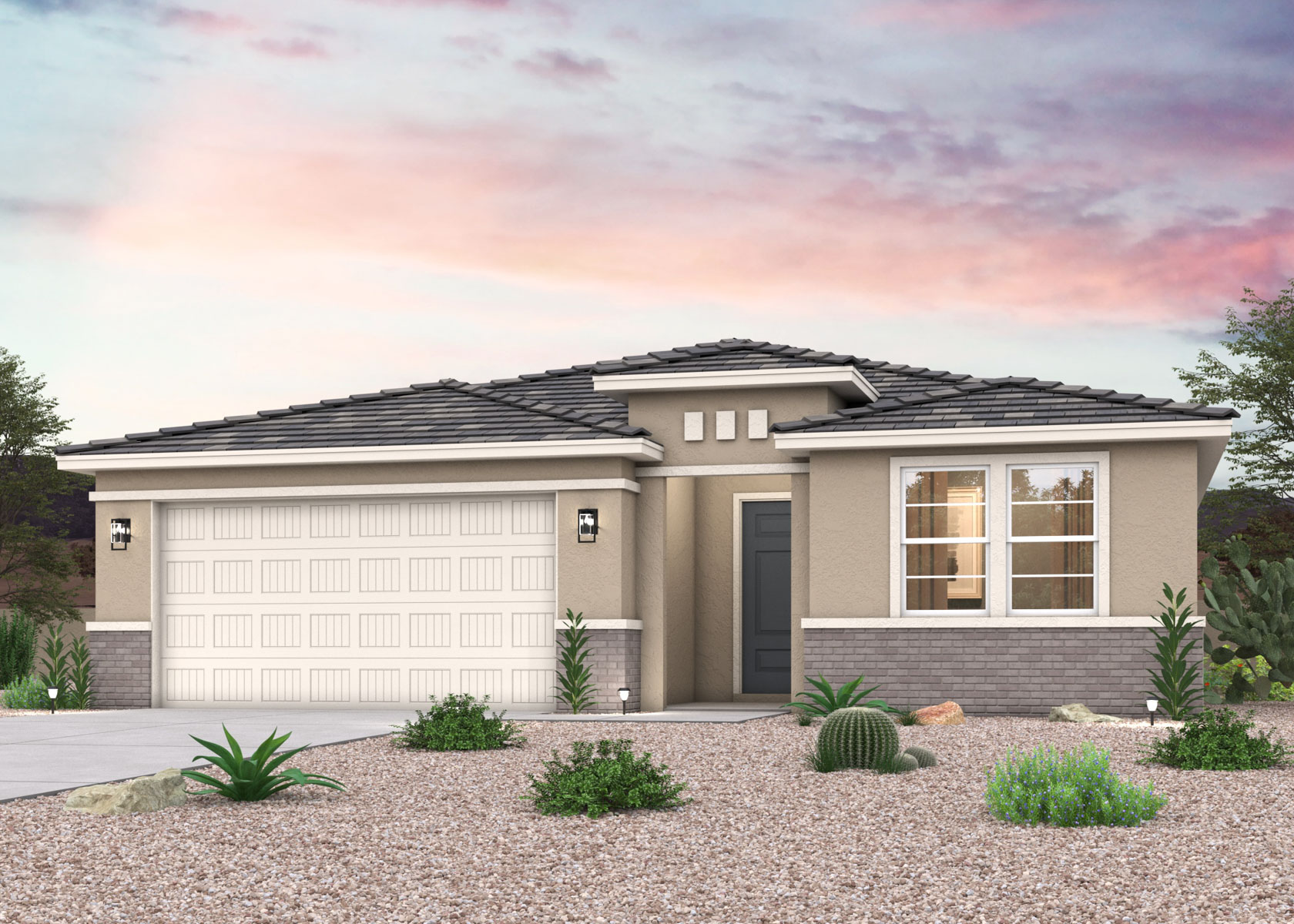 2-Story home exterior elevation rendering in Buckeye, AZ new home for sale. 