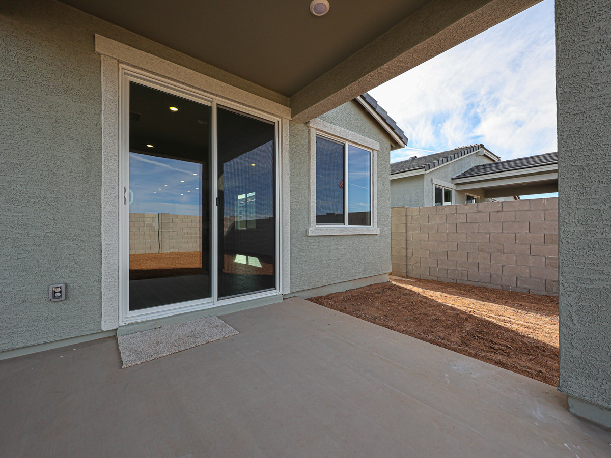 A house with a glass door.