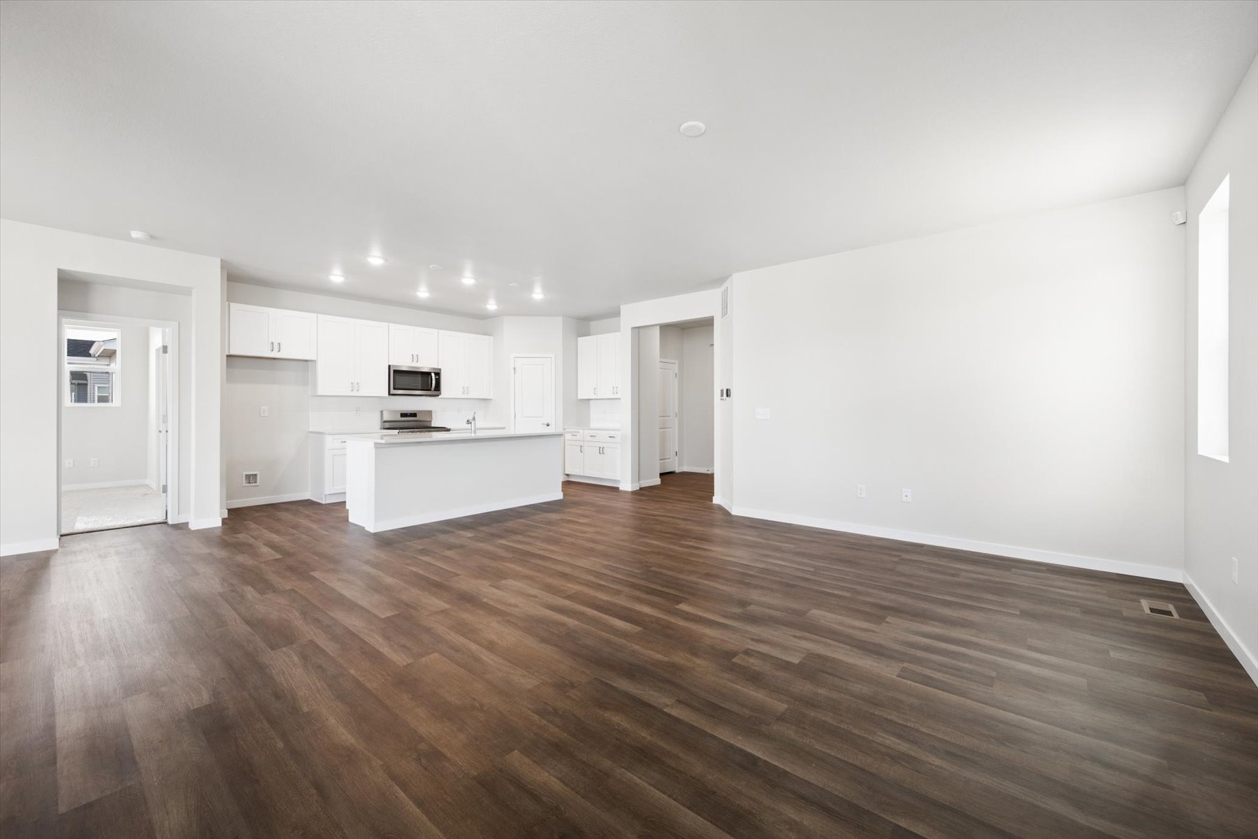 A large empty living room.