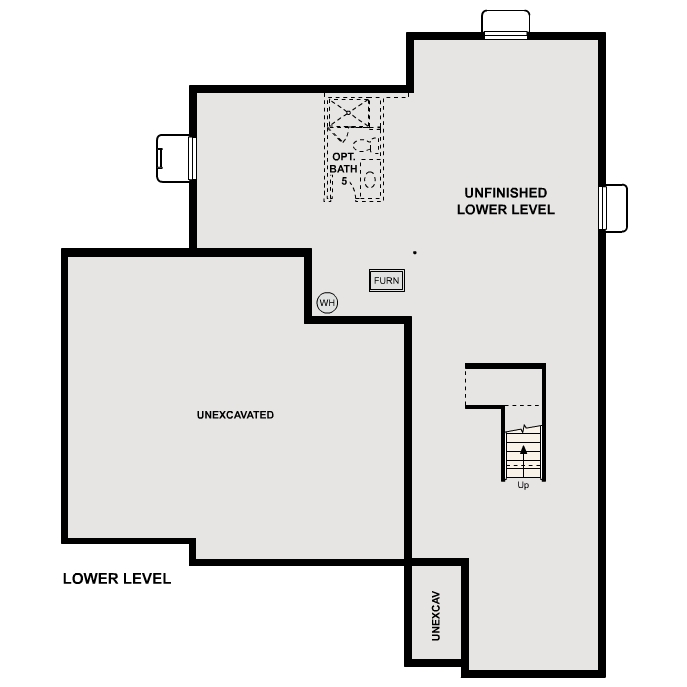 Diagram. Shenandoah Floorplan, Standard Basement