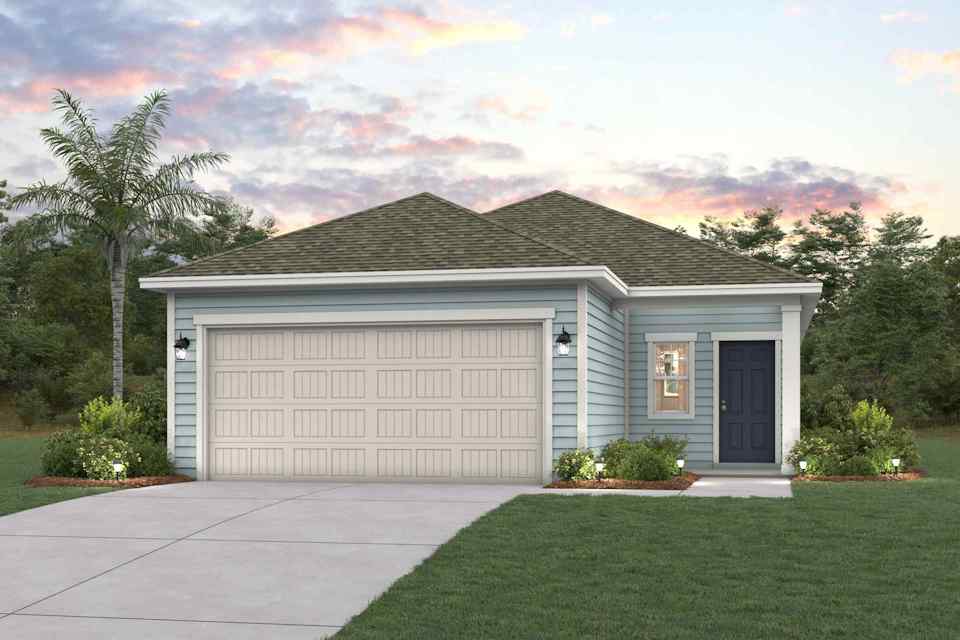 A house with a garage.