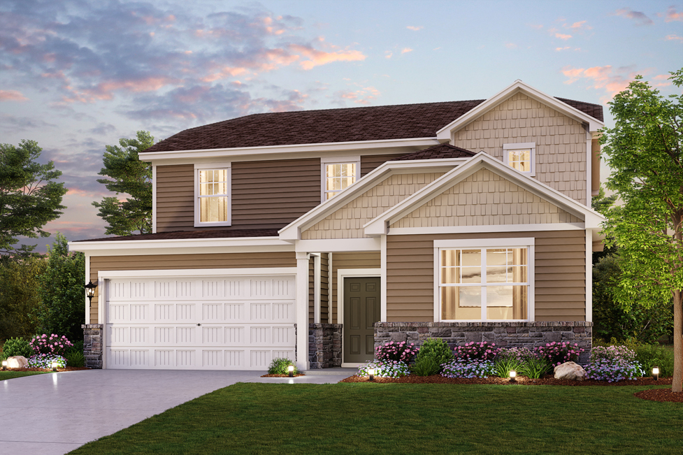 A house with a garage.