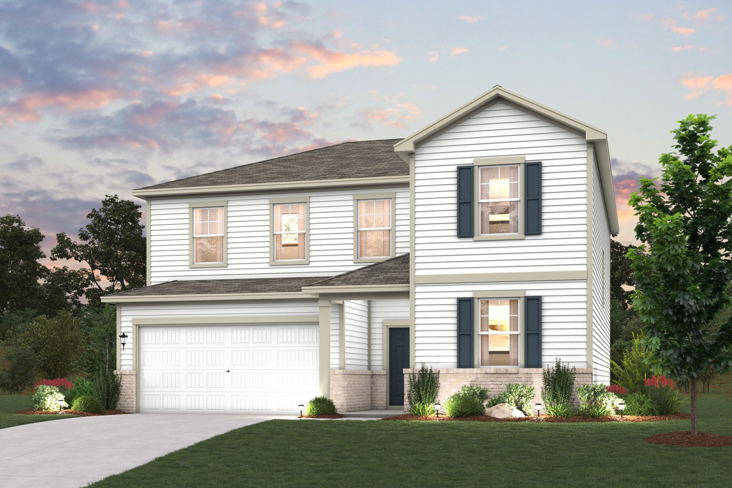 A house with a garage.