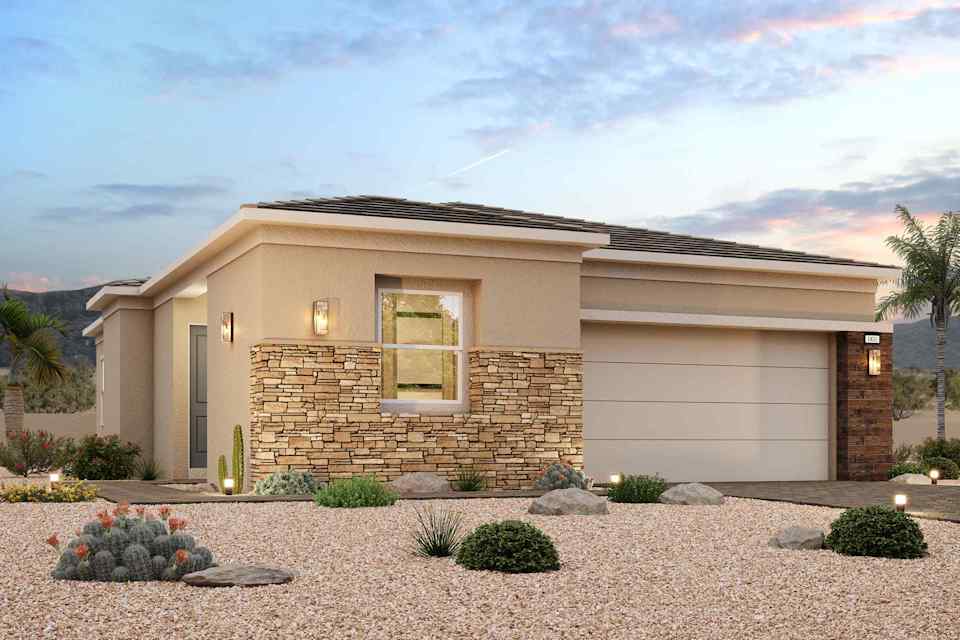 A house with a garage.
