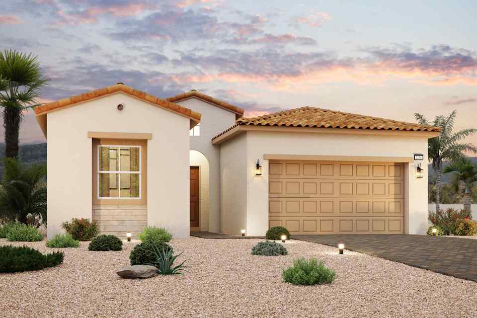 A house with a garage and a driveway.