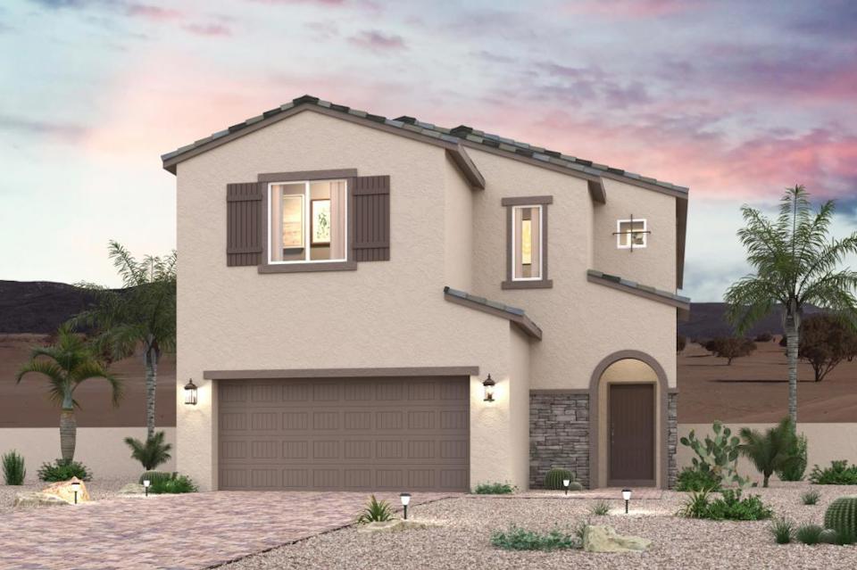 A house with a garage.