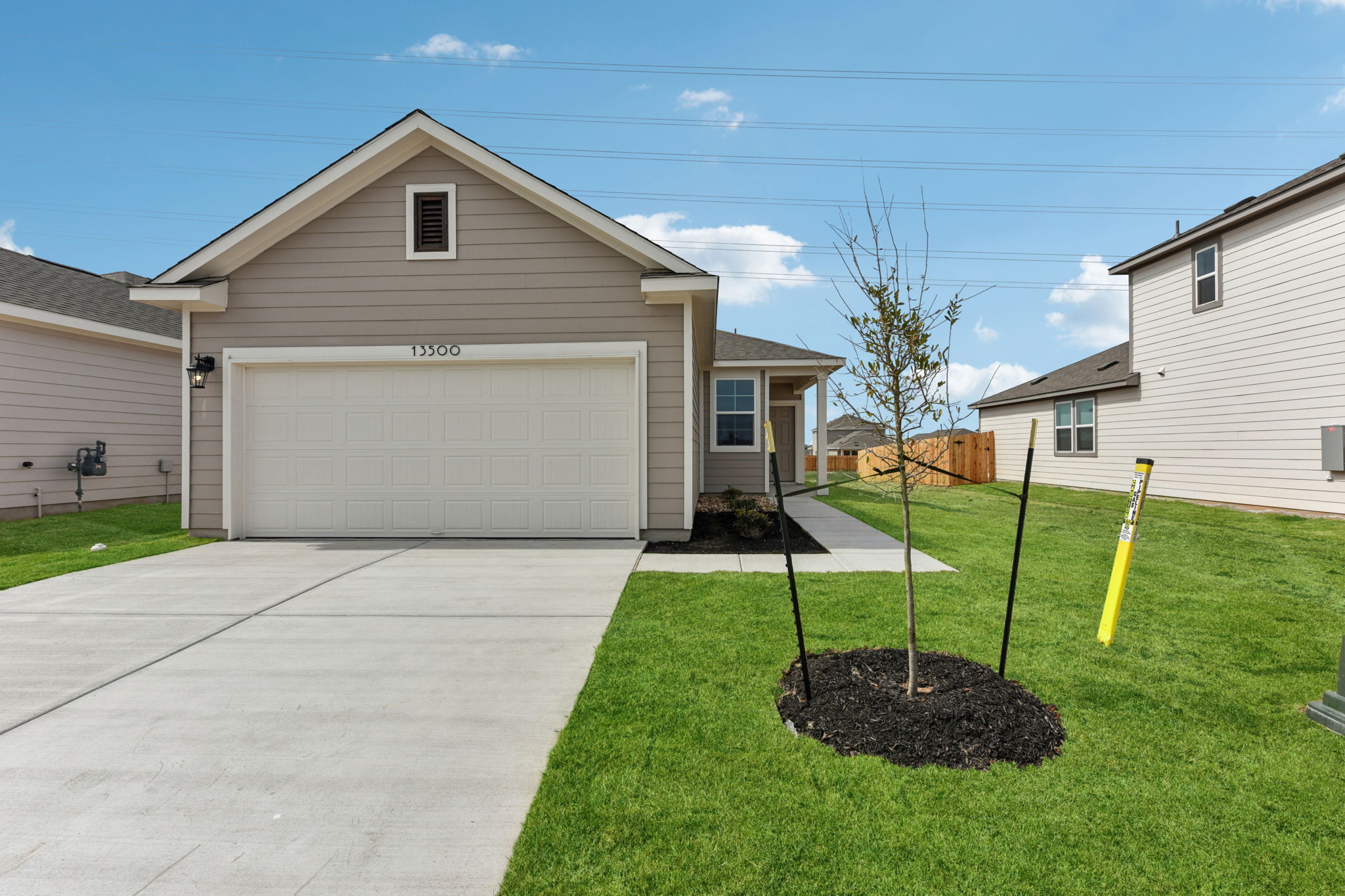 A house with a garage.