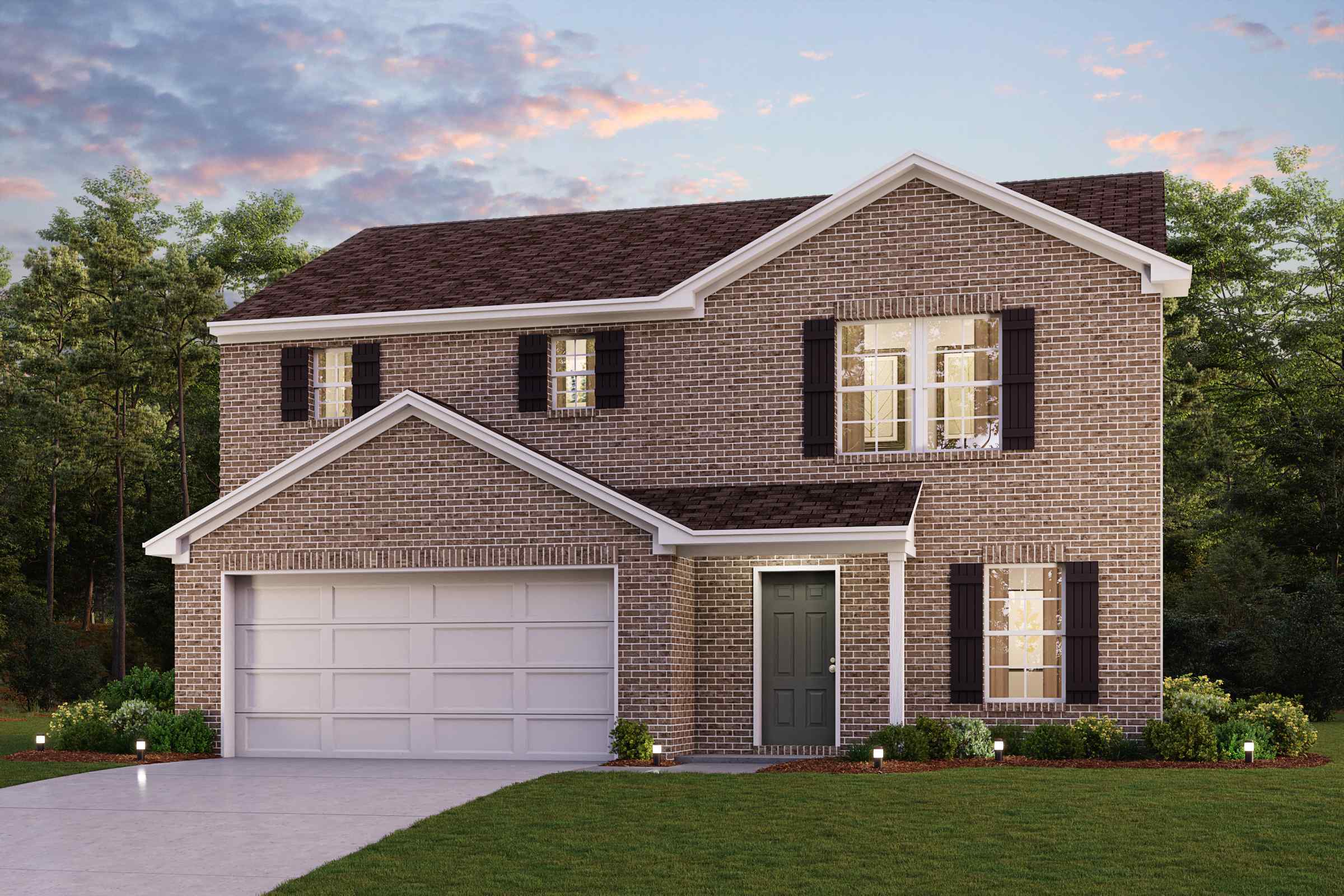 A house with a garage.