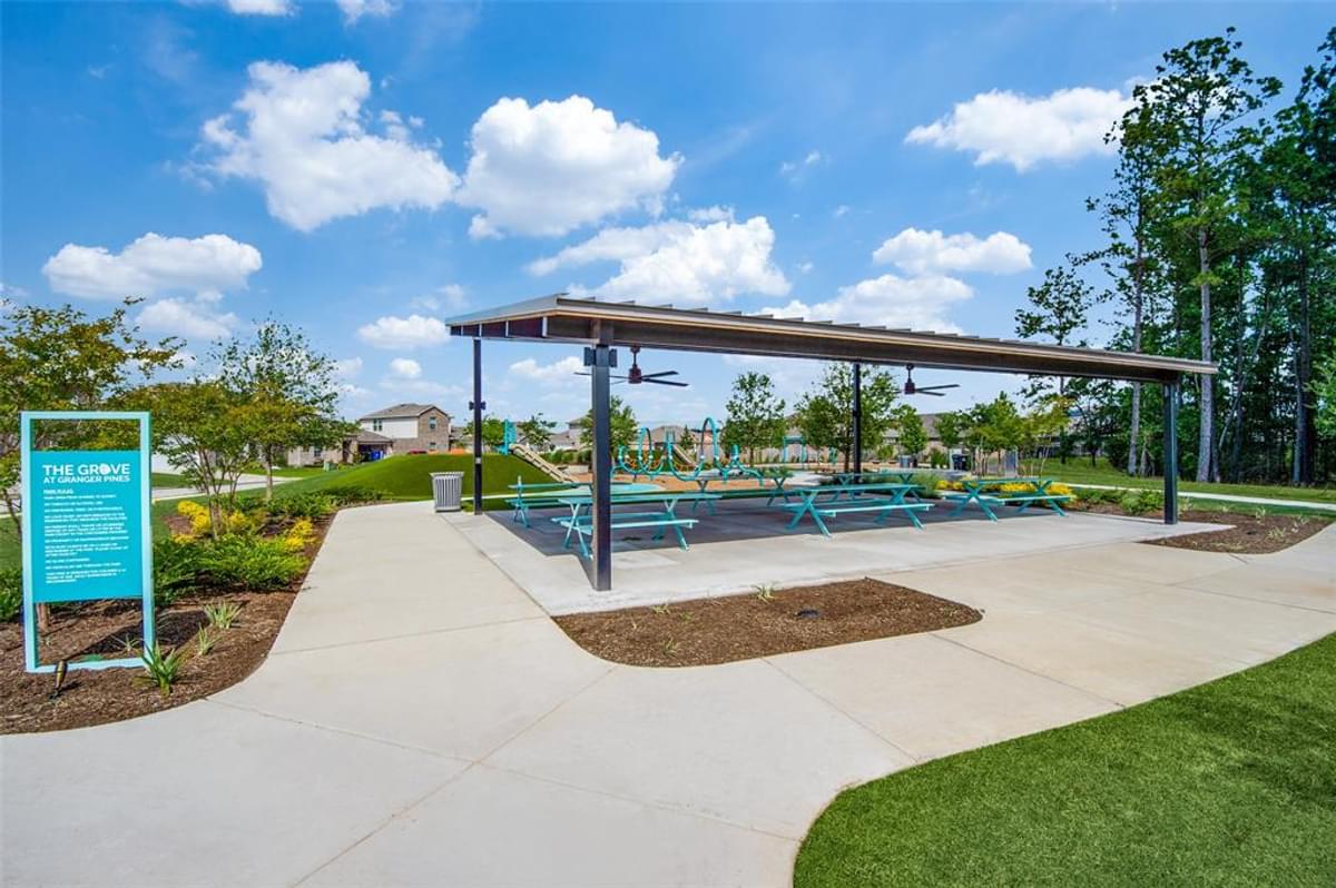 A playground with a slide.