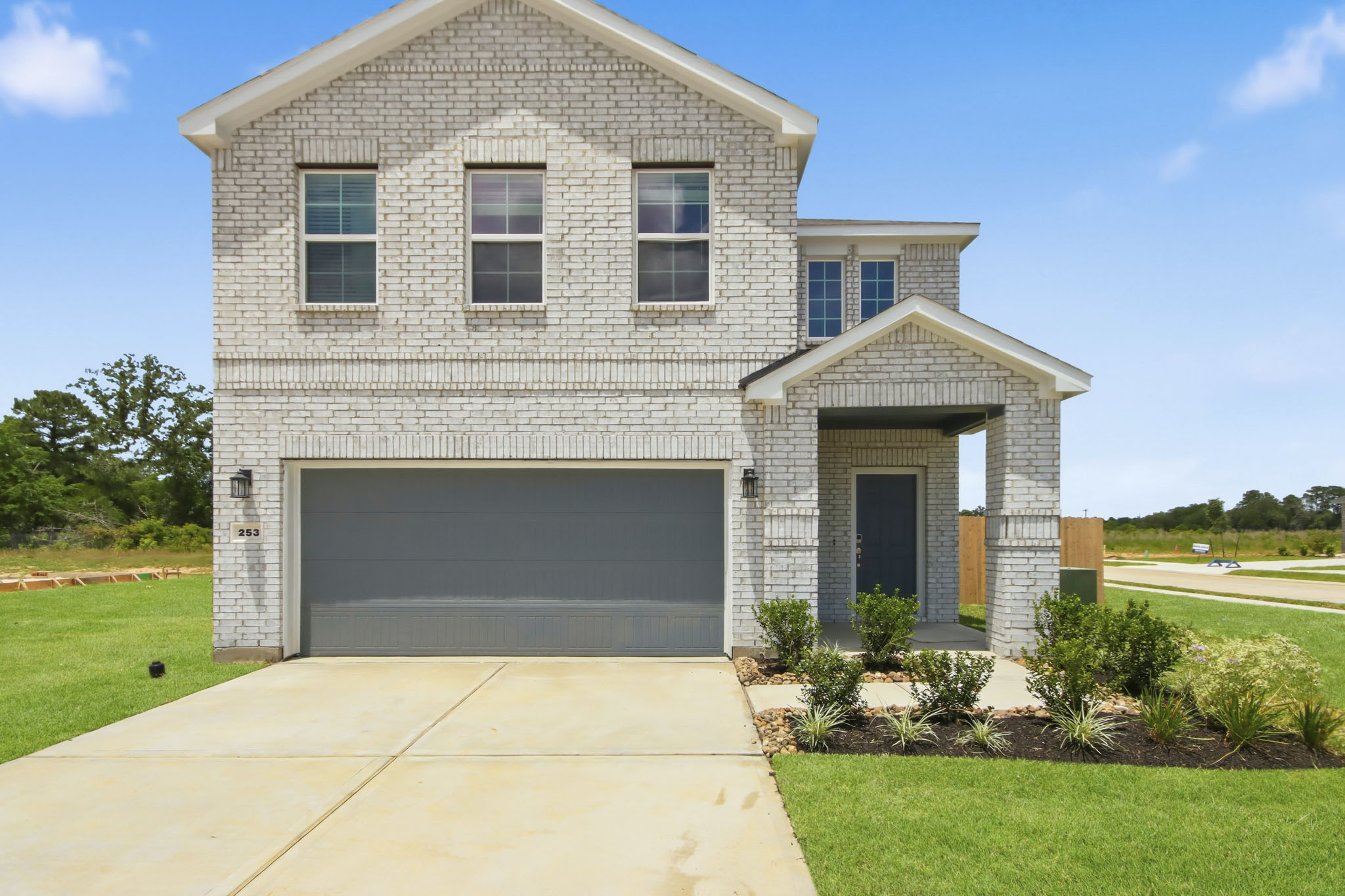 A house with a garage.