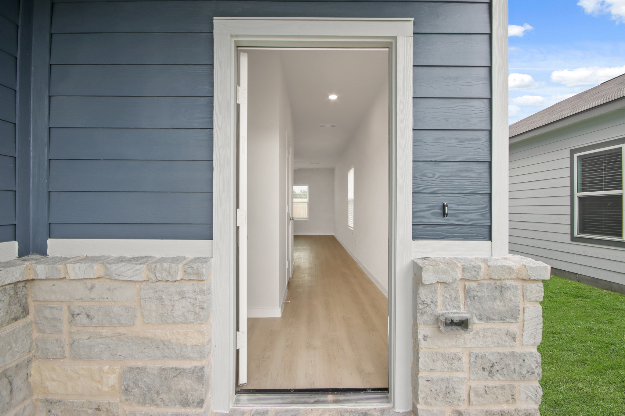 A door leading to a house.