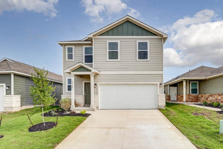 A house with a garage.