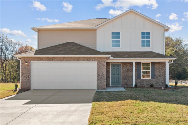 A house with a garage.