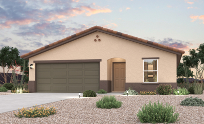 A house with a garage.