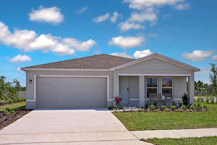 A house with a garage.