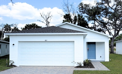 A garage with a garage.