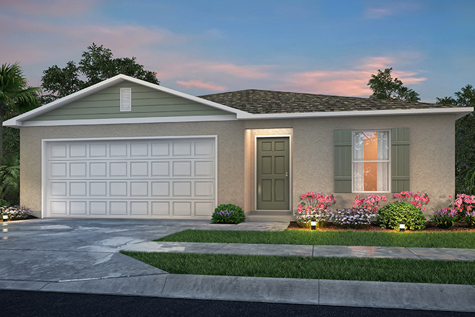 A house with a garage.