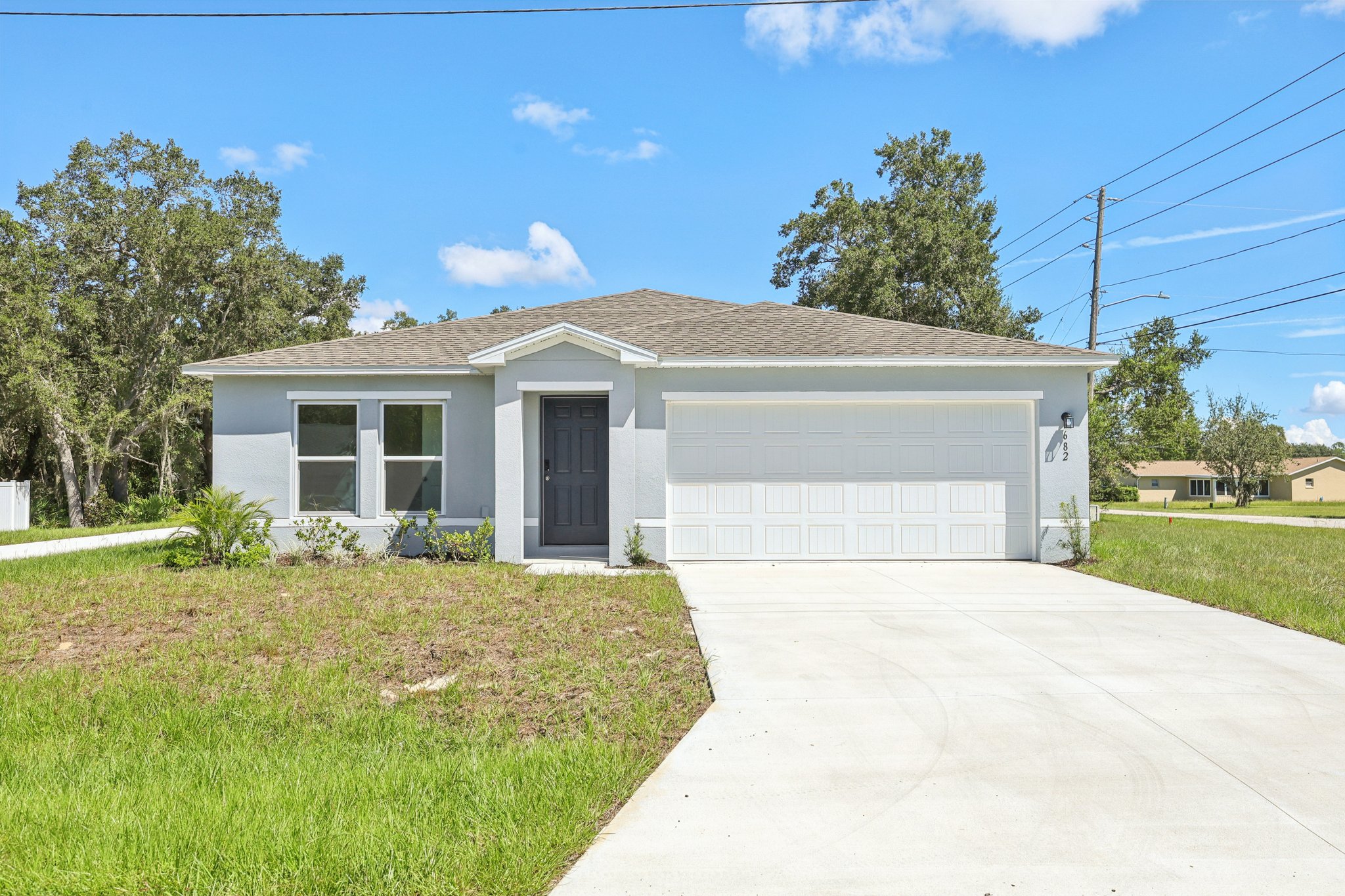 A house with a garage.